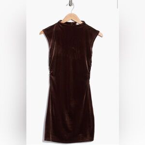 Mock Neck Velvet Minidress